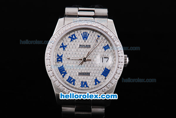 Rolex Datejust Oyster Perpetual Automatic Movement with Diamond Bezel,Diamond Dial and Blue Roman Marking - Click Image to Close